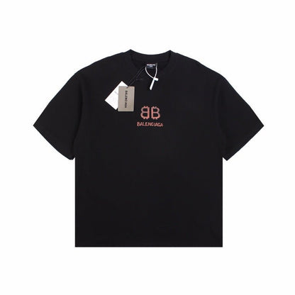 BALENCIAGA DOUBLE B LOGO T-SHIRT BLACK