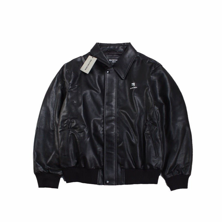BALENCIAGA FAUX LEATHER JACKET BLACK