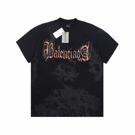 BALENCIAGA GOTHIC LOGO T-SHIRT BLACK