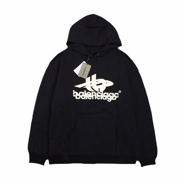 BALENCIAGA GRAPHIC LOGO HOODIE BLACK