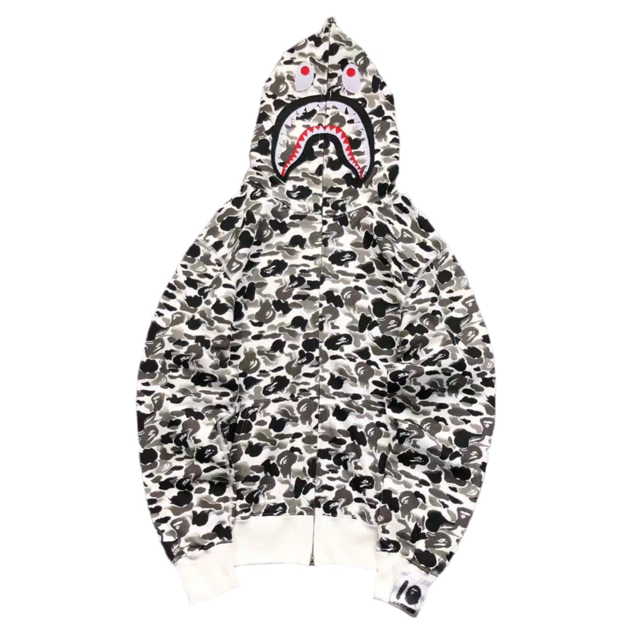 BAPE ABC CAMO SHARK FULL ZIP HOODIE GREY