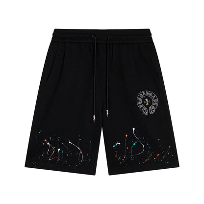 CHROME HEARTS PAINT DRIP SHORTS BLACK