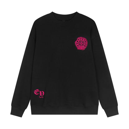 CHROME HEARTS PINK HORSE SHOE LOGO SWEATSHIRT BLACK