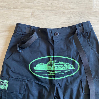 CORTEIZ ALCATRAZ CARGO PANTS BLACK/GREEN