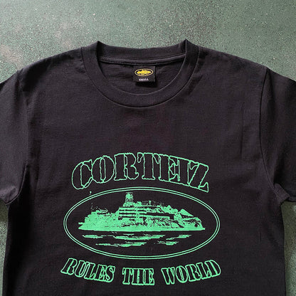 CORTEIZ OG ALCATRAZ TEE BLACK GREEN