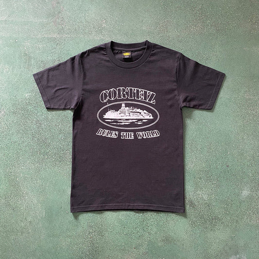 CORTEIZ OG ALCATRAZ TEE BLACK WHITE