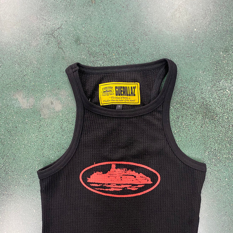 CORTEIZ RTW OG WOMEN'S ALCATRAZ TANK TOP BLACK RED