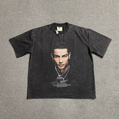 CR7 VINTAGE GRAPHIC TEE DARK GREY