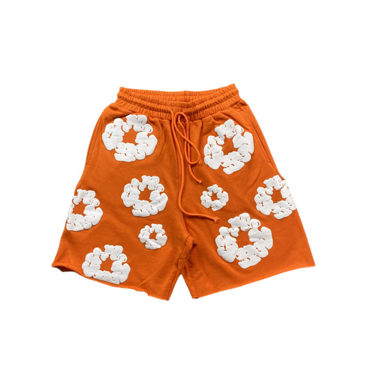 DENIM TEARS COTTON WREATH SHORTS ORANGE