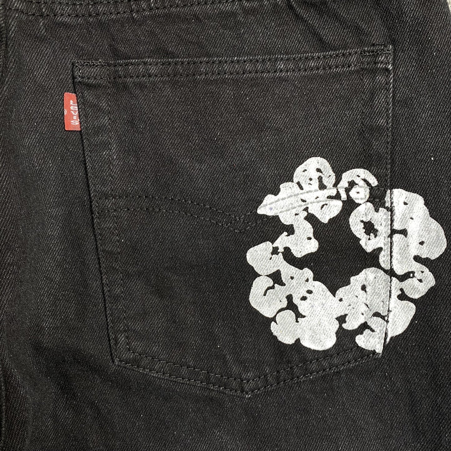 DENIM TEARS x LEVI'S COTTON WREATH JEANS BLACK