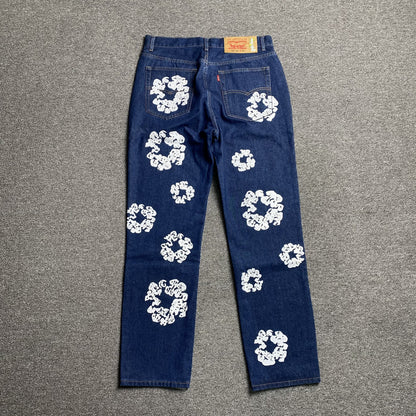 DENIM TEARS x LEVI'S COTTON WREATH JEANS DARK BLUE