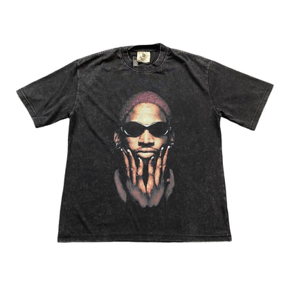 DENNIS RODMAN VINTAGE GRAPHIC TEE DARK GREY