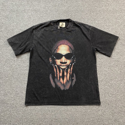 DENNIS RODMAN VINTAGE GRAPHIC TEE DARK GREY