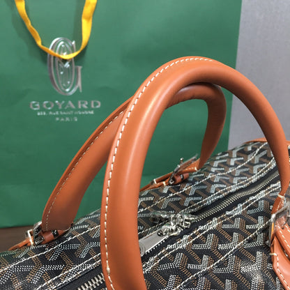 GOYARD BOSTON 50 TRAVEL BAG BLACK & TAN