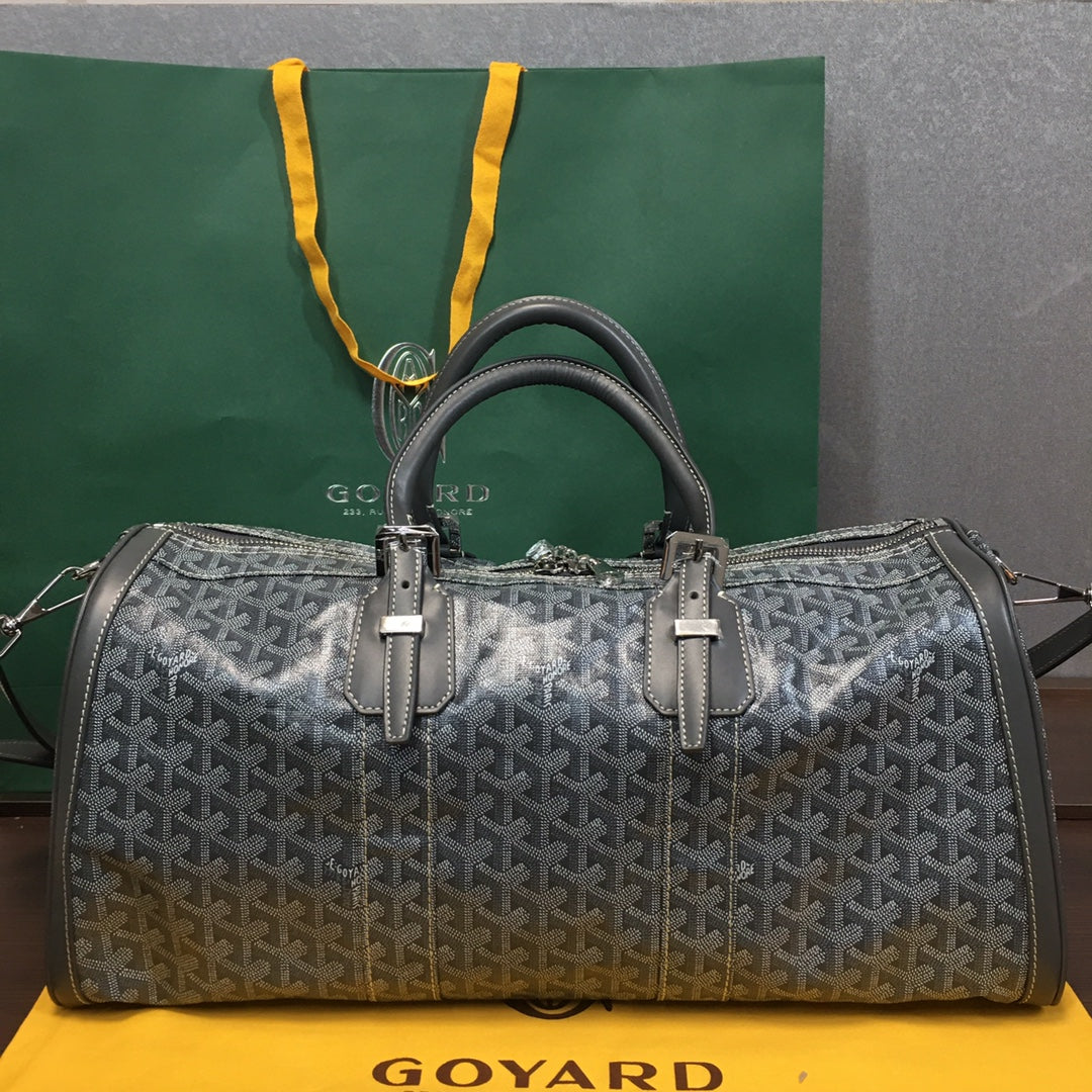 GOYARD BOSTON 50 TRAVEL BAG GREY