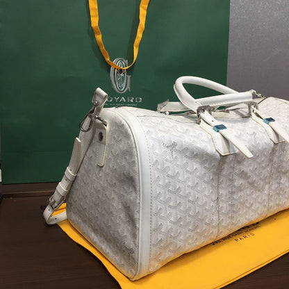 GOYARD BOSTON 50 TRAVEL BAG WHITE