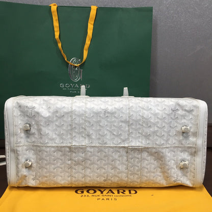 GOYARD BOSTON 50 TRAVEL BAG WHITE