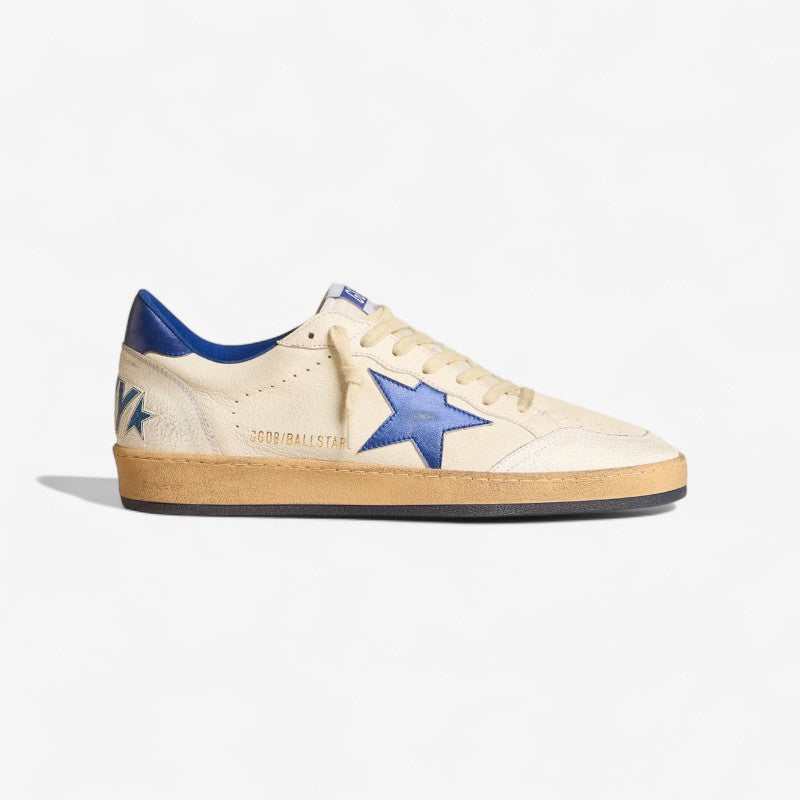 Golden Goose Ball Star Sneaker – Cream & Royal Blue