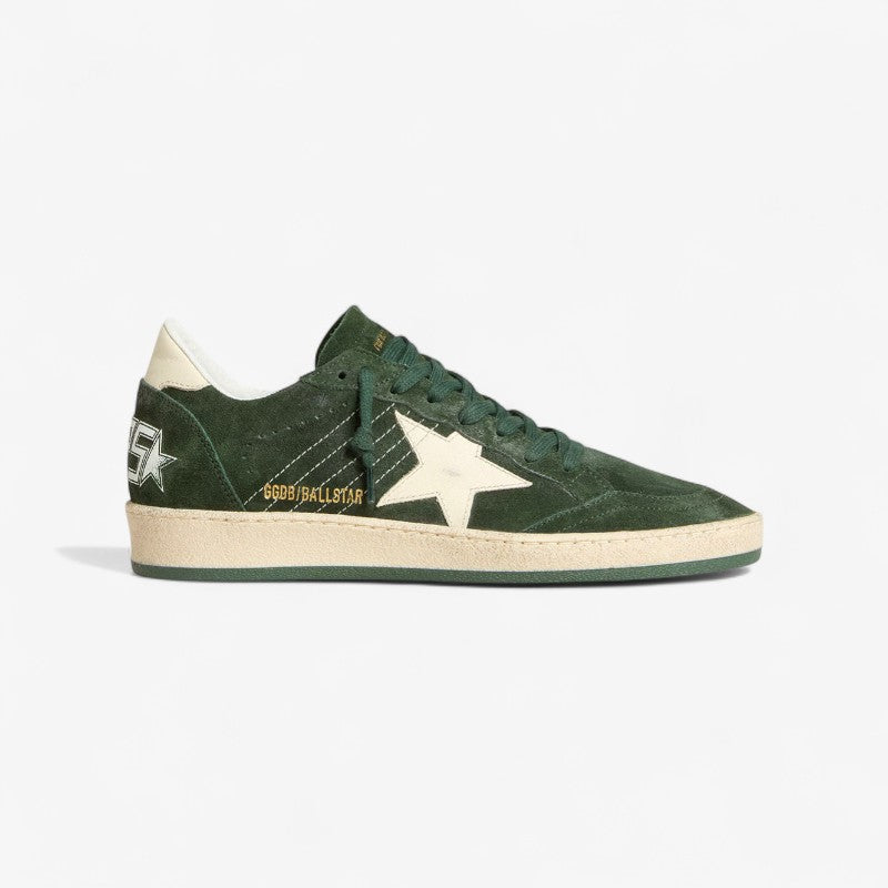 Golden Goose Ball Star Sneaker – Forest Green Suede
