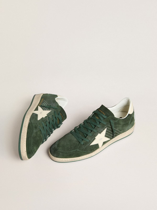 Golden Goose Ball Star Sneaker – Forest Green Suede