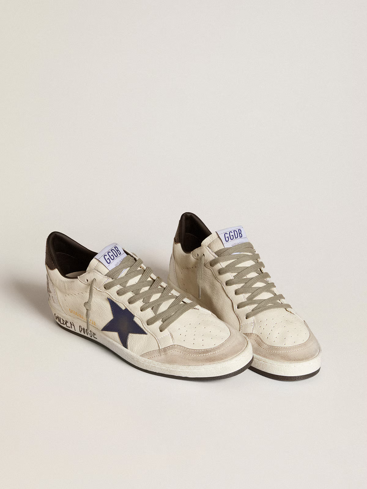 Golden Goose Ball Star – Navy Star & “Golden Goose” Graffiti Sole