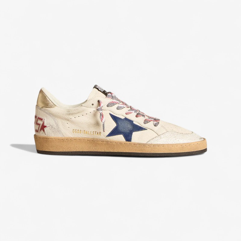 Golden Goose Ball Star – Navy Star with Americana Laces