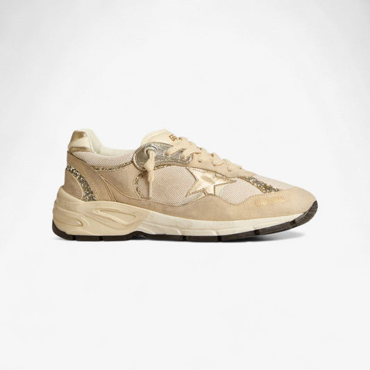 Golden Goose Dad-Star Sneaker Beige Glitter