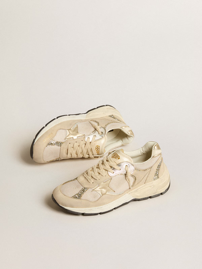 Golden Goose Dad-Star Sneaker Beige Glitter
