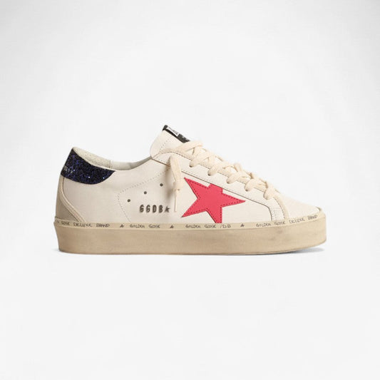 Golden Goose Hi Star Sneaker – Red Star & Glitter Heel