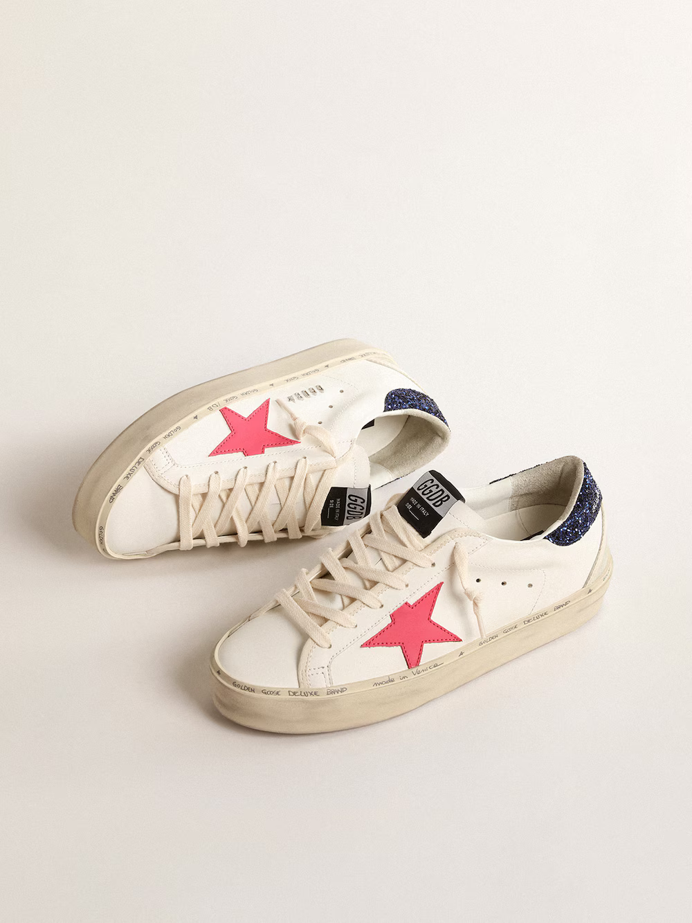 Golden Goose Hi Star Sneaker – Red Star & Glitter Heel