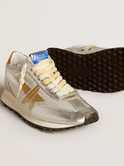 Golden Goose Marathon Sneaker – Metallic Silver & Gold