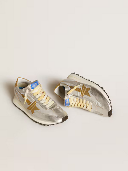 Golden Goose Marathon Sneaker – Metallic Silver & Gold