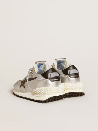 Golden Goose Marathon Sneaker – Silver & Black