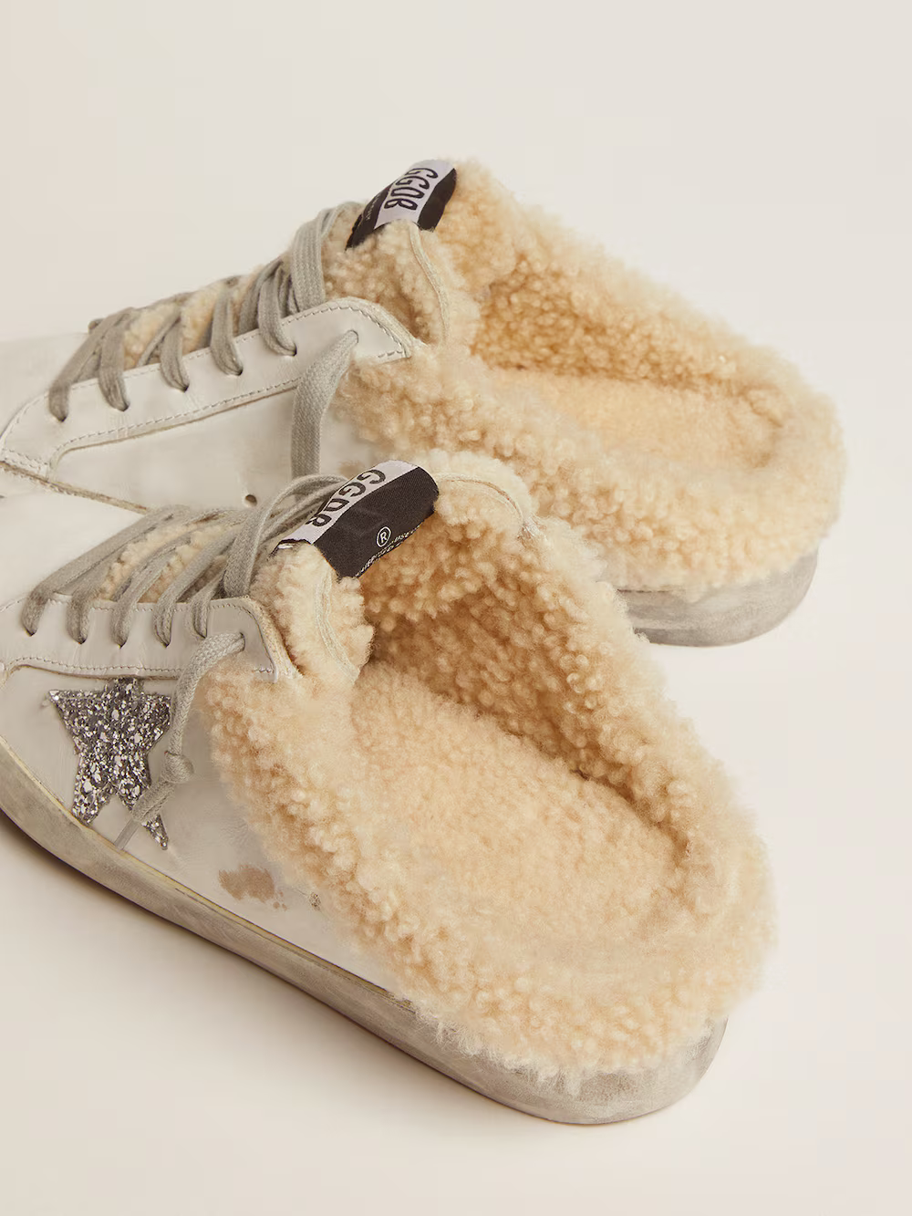 Golden Goose Slide-In Superstar Mule with Shearling