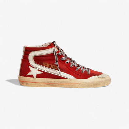 Golden Goose Slide High-Top Red Canvas Sneaker