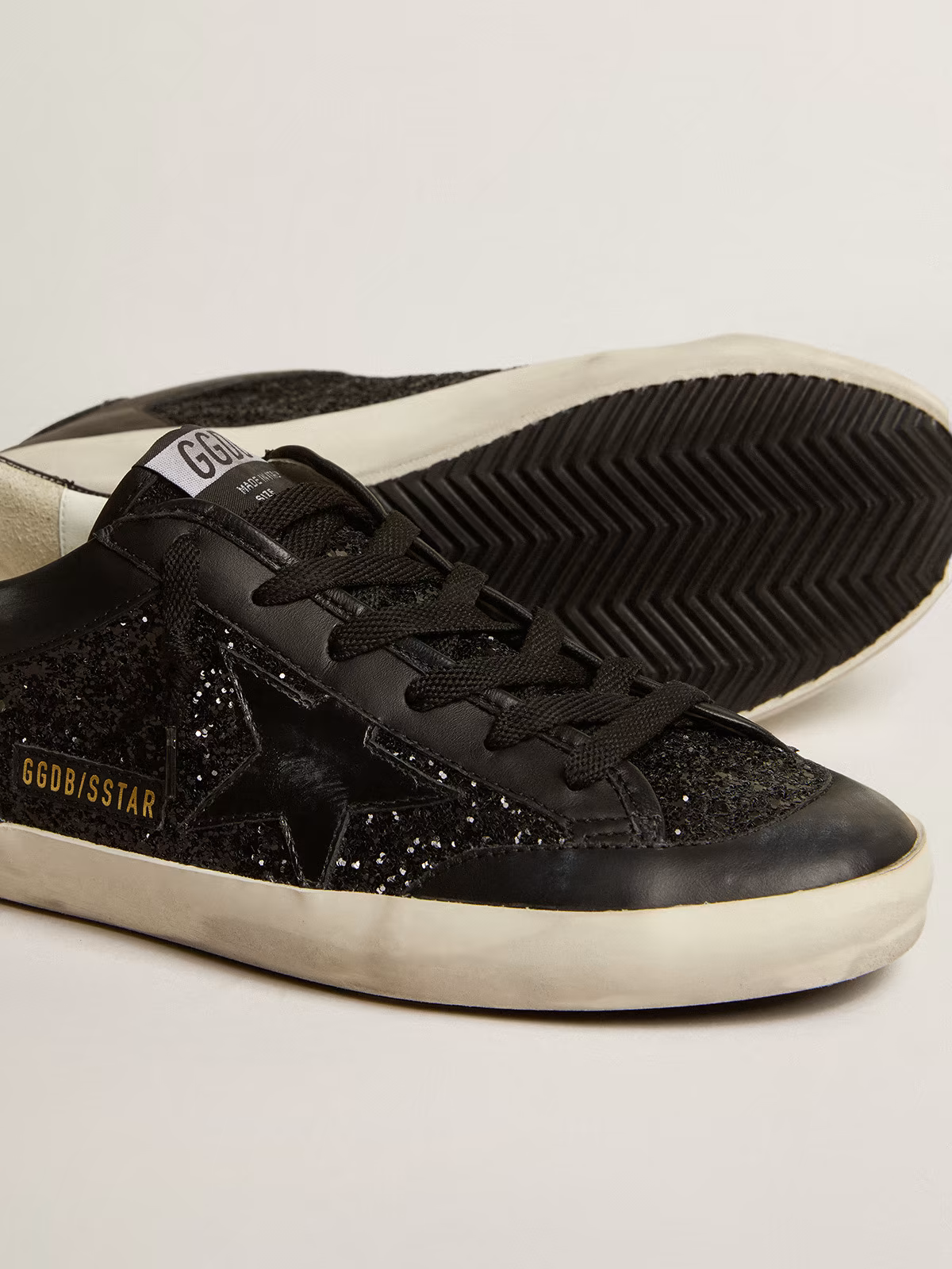 Golden Goose Super-Star Black Glitter Sneaker