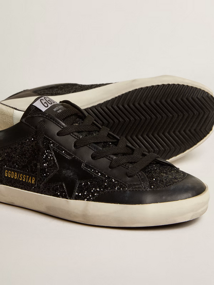 Golden Goose Super-Star Black Glitter Sneaker