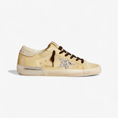 Golden Goose Super-Star LTD – Beige Suede with Glitter Star