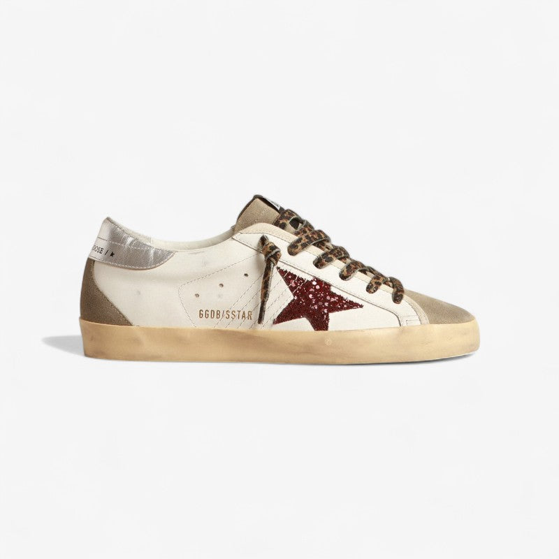 Golden Goose Super-Star Red Glitter & Leopard Sneaker