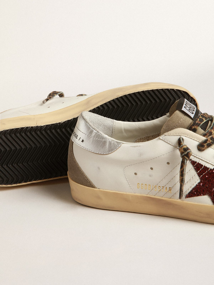 Golden Goose Super-Star Red Glitter & Leopard Sneaker