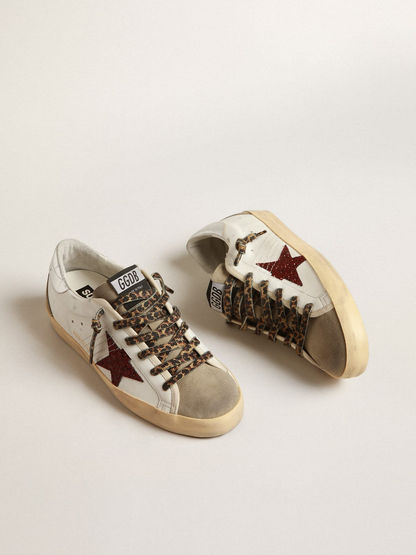 Golden Goose Super-Star Red Glitter & Leopard Sneaker