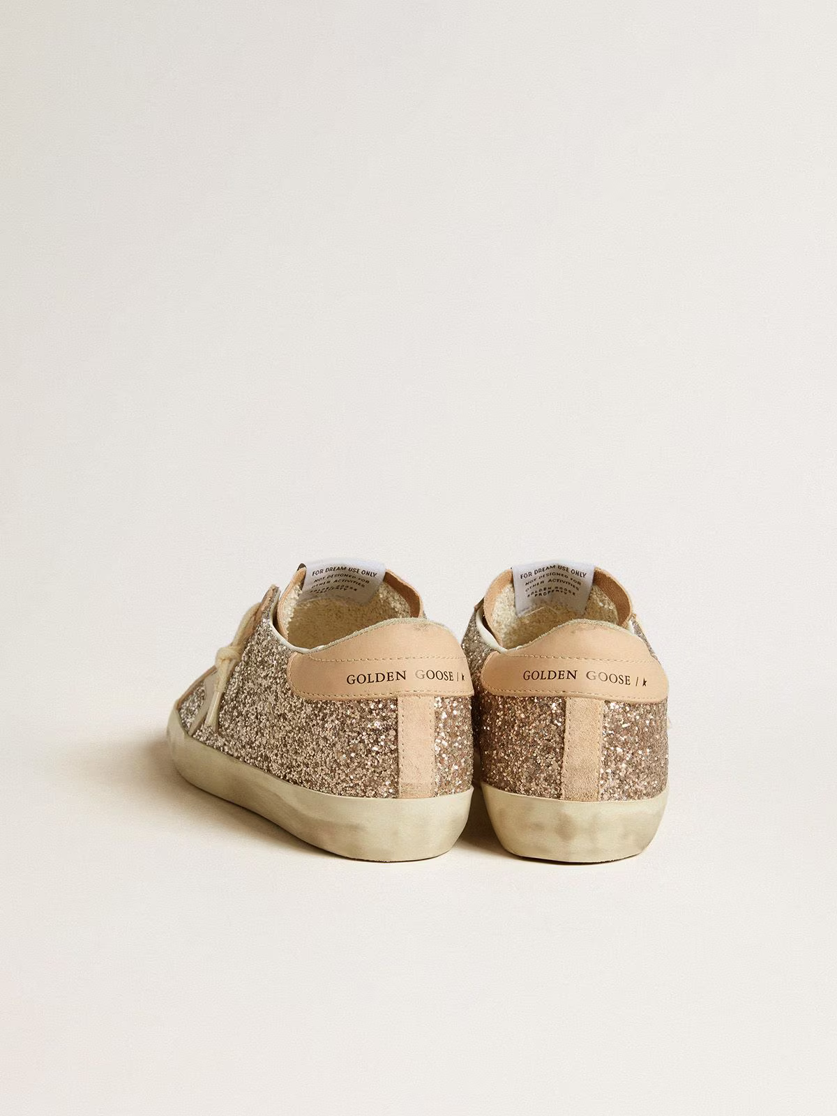 Golden Goose Super-Star – Gold Glitter & Beige Suede