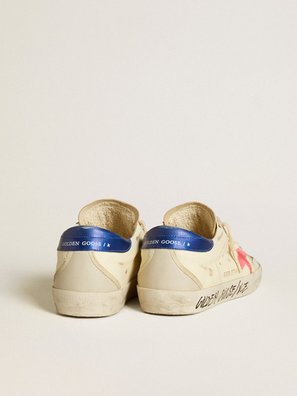 Golden Goose Super-Star – Ivory with Fuchsia Star