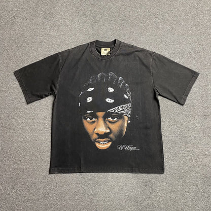 LIL WAYNE VINTAGE GRAPHIC TEE DARK GREY
