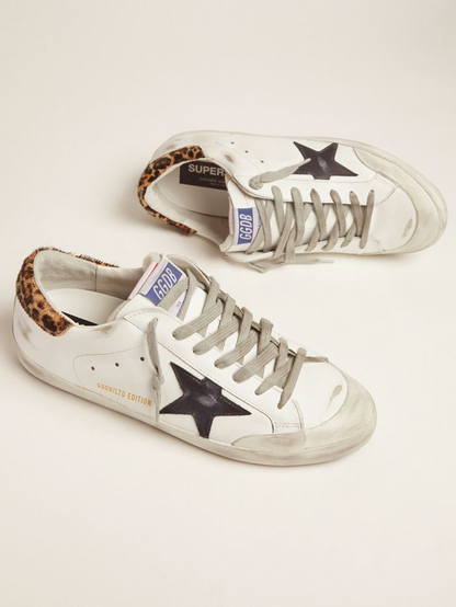 Men’s Lab Limited Edition Super-star Sneakers With Double Tongue And Leopard-print Heel Tab