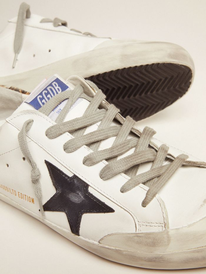Men’s Lab Limited Edition Super-star Sneakers With Double Tongue And Leopard-print Heel Tab