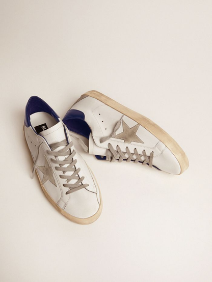 Men’s Super-star Sneakers With Suede Star And Blue Heel Tab