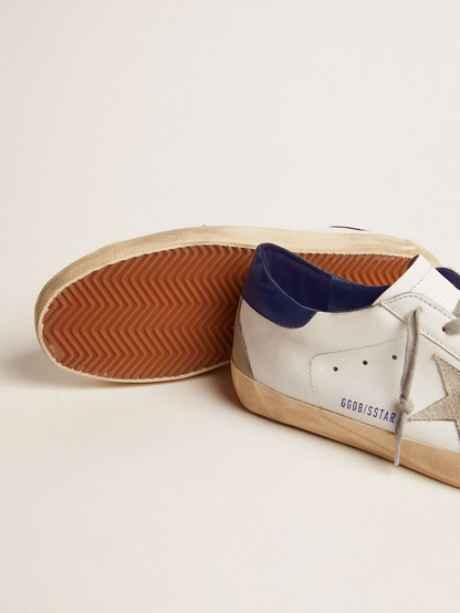 Men’s Super-star Sneakers With Suede Star And Blue Heel Tab