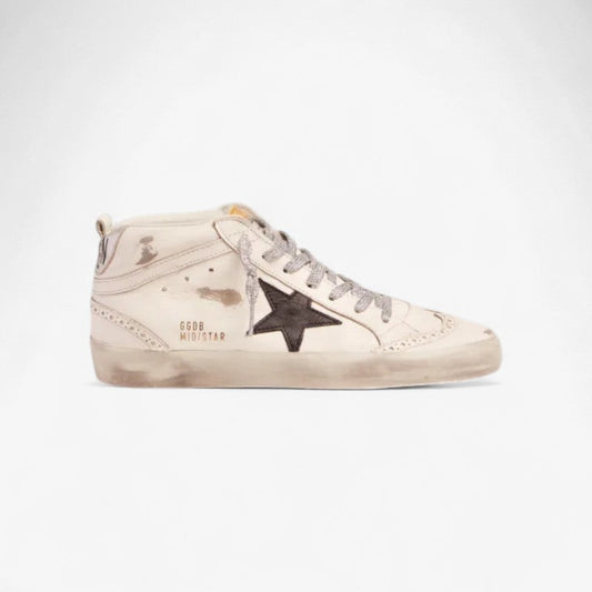 Mid-star Sneakers With Laminated Heel Tab And Glittery Laces