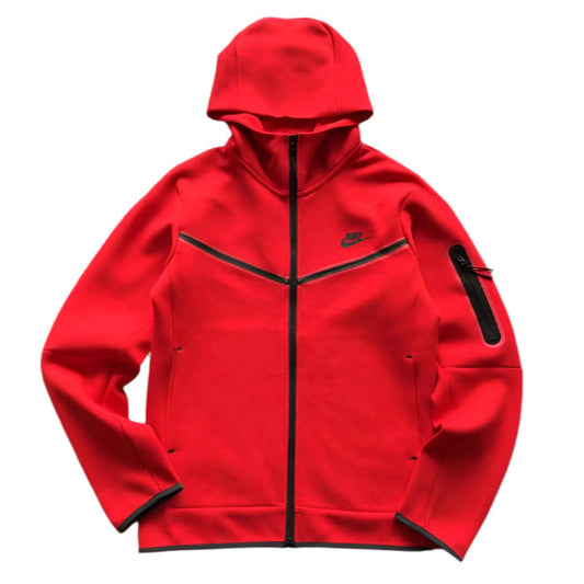NIKE TECH FLEECE HOODIE x UNIVERSITY RED